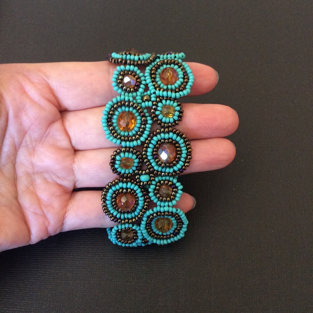 Hand made Fashion glass seed beads bracelet.